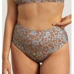EVERLANE high rise hipster swim bikini bottom  - honey floral medium
